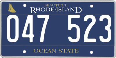 RI license plate 047523