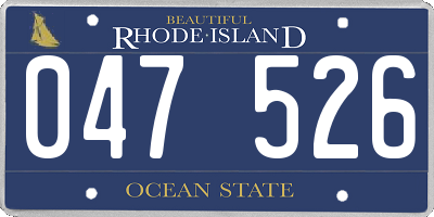 RI license plate 047526