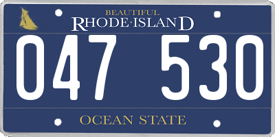 RI license plate 047530