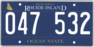 RI license plate 047532