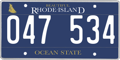RI license plate 047534