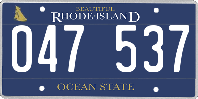 RI license plate 047537