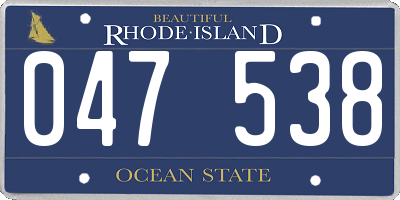 RI license plate 047538