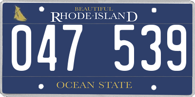 RI license plate 047539