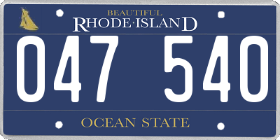 RI license plate 047540
