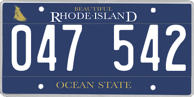 RI license plate 047542
