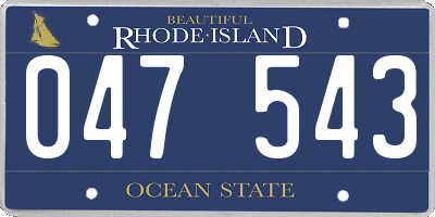 RI license plate 047543