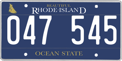 RI license plate 047545