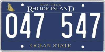 RI license plate 047547