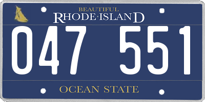 RI license plate 047551
