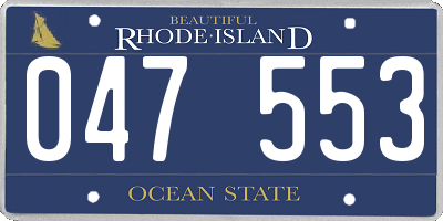 RI license plate 047553