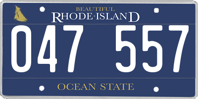 RI license plate 047557