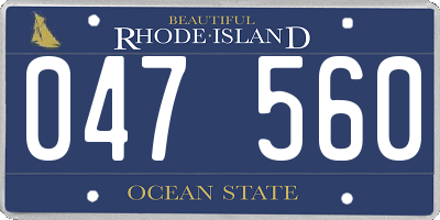 RI license plate 047560