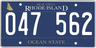 RI license plate 047562