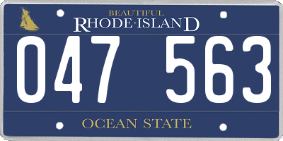 RI license plate 047563
