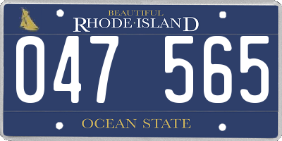 RI license plate 047565