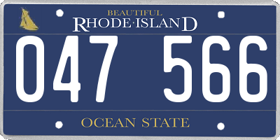 RI license plate 047566