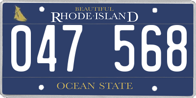 RI license plate 047568