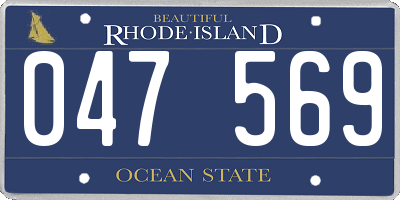RI license plate 047569