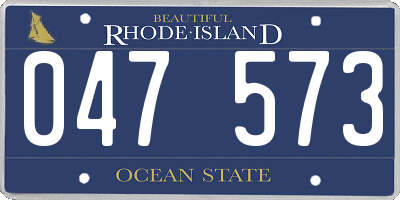 RI license plate 047573