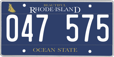 RI license plate 047575