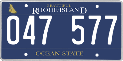 RI license plate 047577