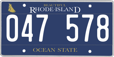 RI license plate 047578