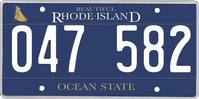 RI license plate 047582