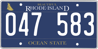 RI license plate 047583