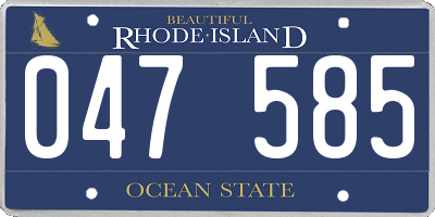 RI license plate 047585