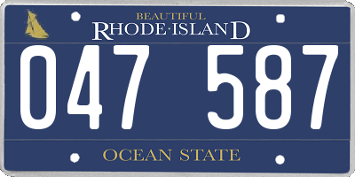 RI license plate 047587