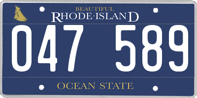 RI license plate 047589