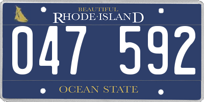 RI license plate 047592
