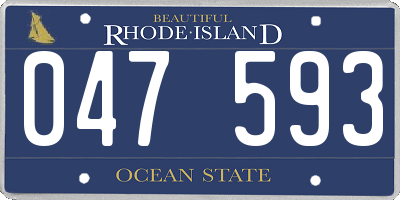 RI license plate 047593