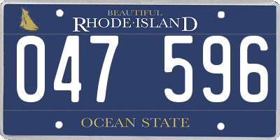 RI license plate 047596