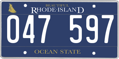 RI license plate 047597