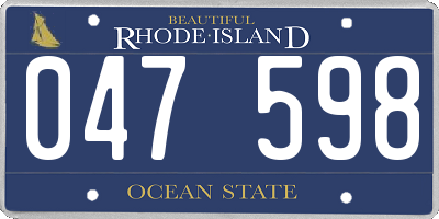 RI license plate 047598