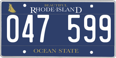 RI license plate 047599