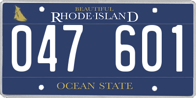 RI license plate 047601