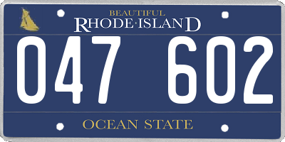 RI license plate 047602