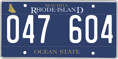 RI license plate 047604