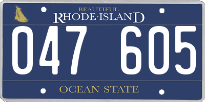 RI license plate 047605