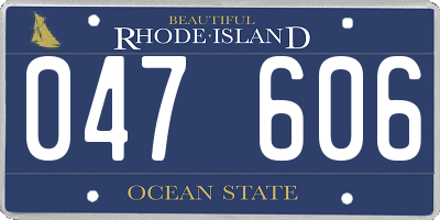 RI license plate 047606