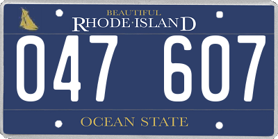 RI license plate 047607