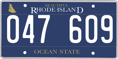 RI license plate 047609