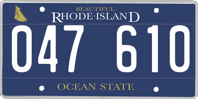 RI license plate 047610