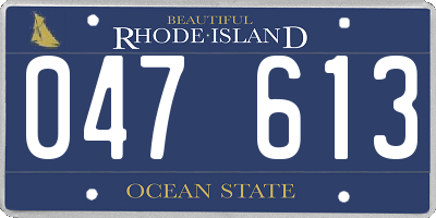 RI license plate 047613