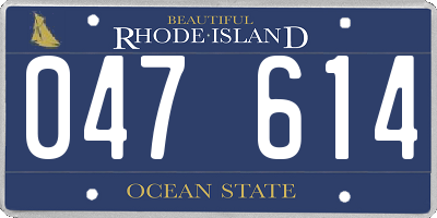 RI license plate 047614