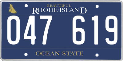 RI license plate 047619