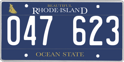RI license plate 047623